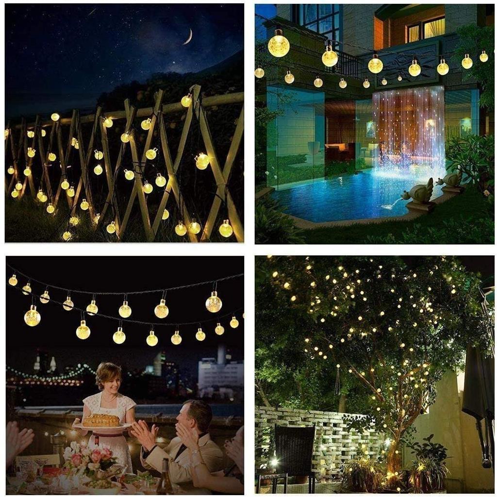 Đèn LED 8 Chế Độ Hình Cầu Pha Lê Chống Nước Trang Trí Giáng Sinh