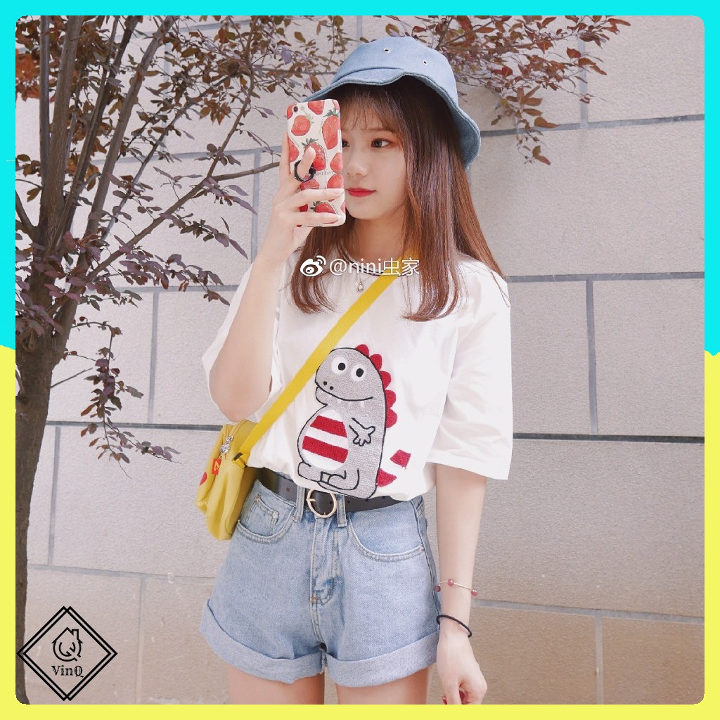 Áo Thun Khủng Long Sọc tay lỡ unisex - Áo Phông Form rộng, in Khủng Long Sọc, chất cotton bề mặt vải mềm ATIN90 | BigBuy360 - bigbuy360.vn