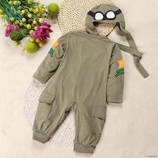 Boys Rompers Pilot One Piece Long Sleeve Baby Clothes Jumpsuit Romper With Hat Two Piece Outfits Costumn