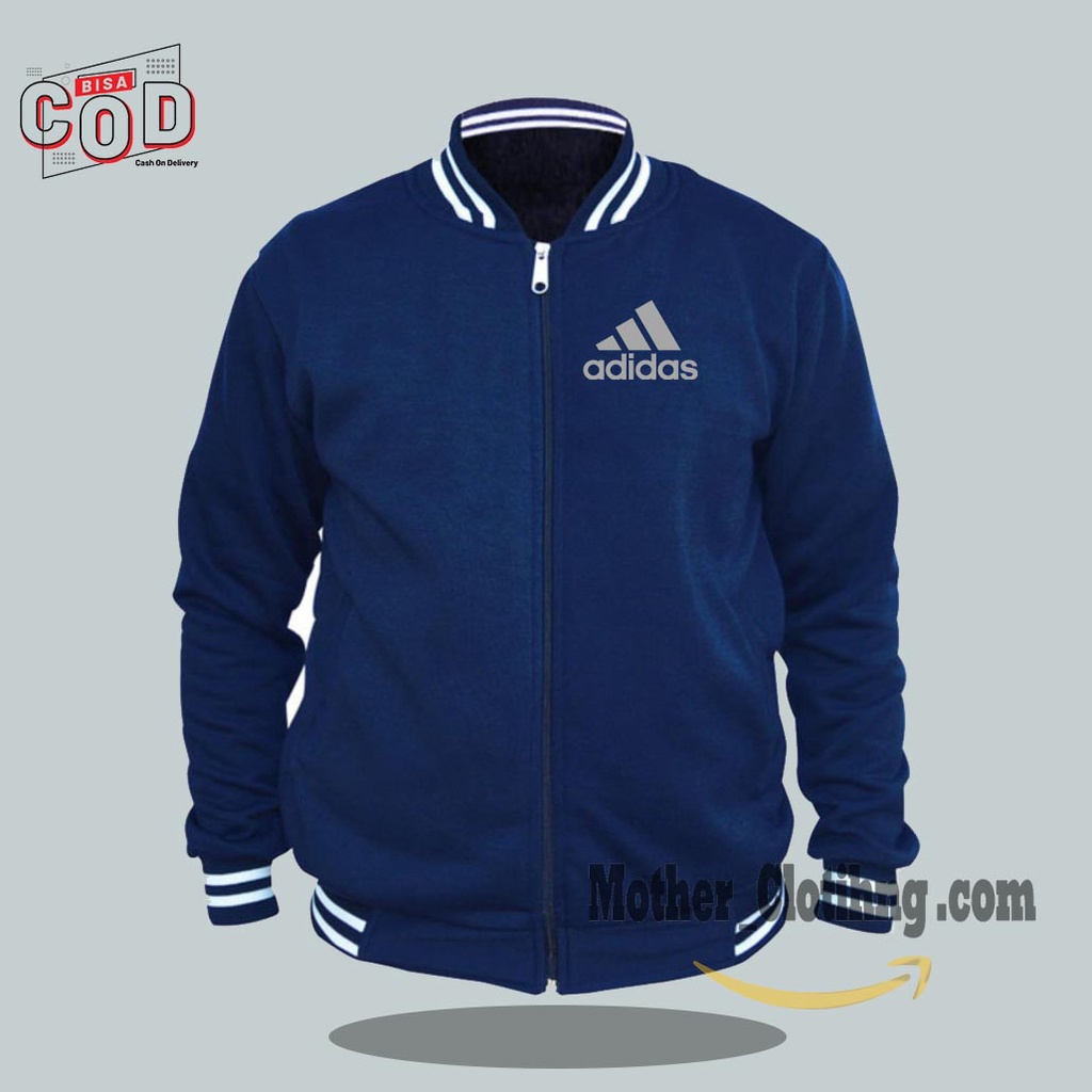 Áo Khoác Bóng Chày Adidas Bạc Đen Thời Trang Cho Nam Nữ
