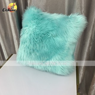 Gối Lông Trang Trí, Gối Vuông lông hồ ly Tựa Lưng SAng Chảnh