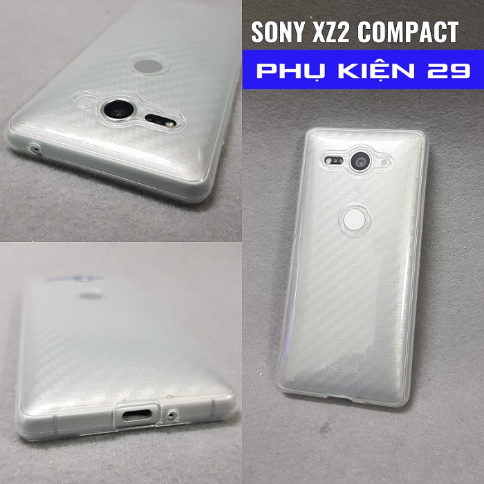 [Sony XZ2 Compact] Ốp lưng silicon dẻo trong cao cấp