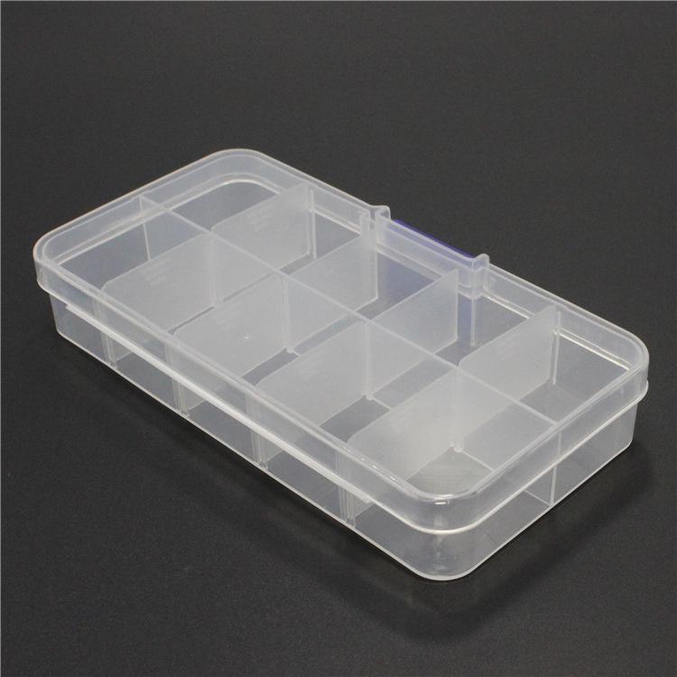 Hộp Đựng Linh Kiện Điện Tử 10 Ngăn 127x67x20mm, hộp đựng móng giả, đồ nail, mi giả, đồ câu, đồ trang sức nhỏ gọn