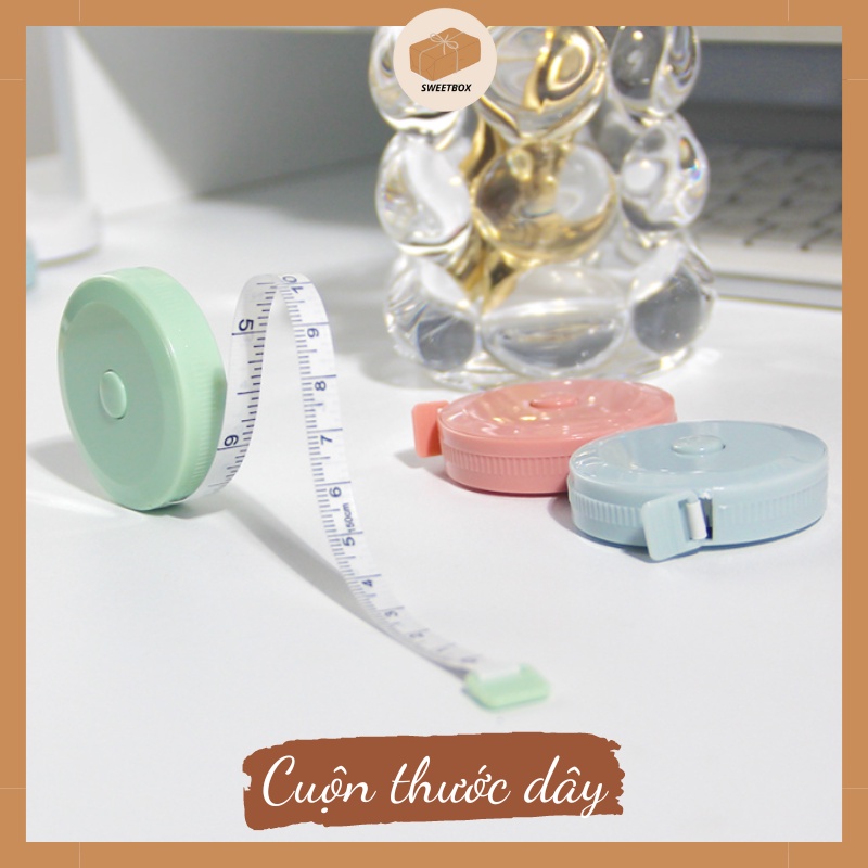 Thước Dây Cuộn Mini Dạng Rút Bỏ Túi Dài 1.5m Tự Động Thu Gọn 4 Màu Pastel