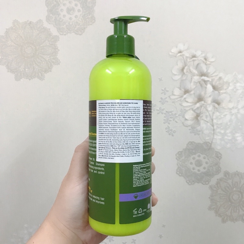 Dầu Gội Botaneco Garden Trio Oil Shampoo Hair Fall Control Ngăn Rụng Tóc 500ml
