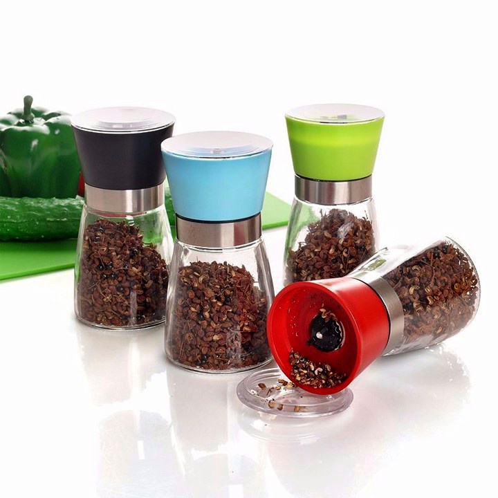Lọ xay tiêu cầm tay bằng thủy tinh tiện lợi