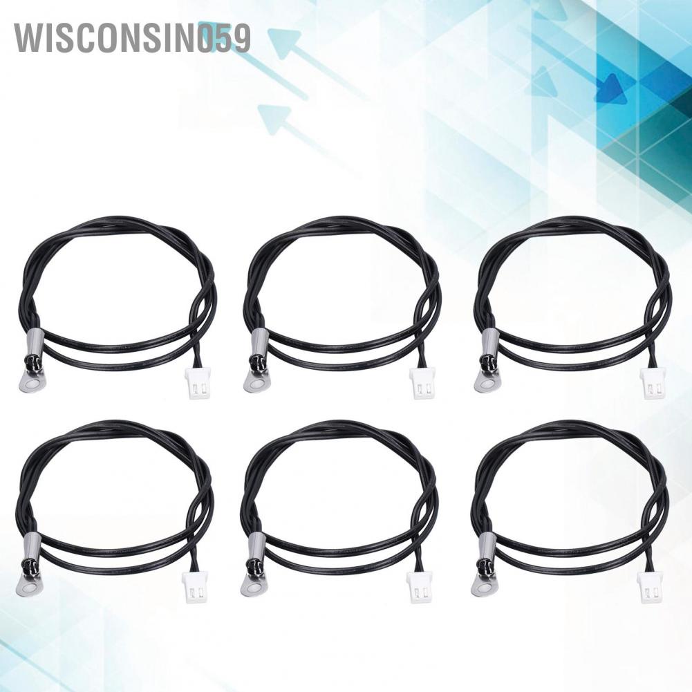 Wisconsin059 10Pcs NTC Thermistor Temperature Sensor Probe Round Lug Cold Pressed Terminal Connector 500mm