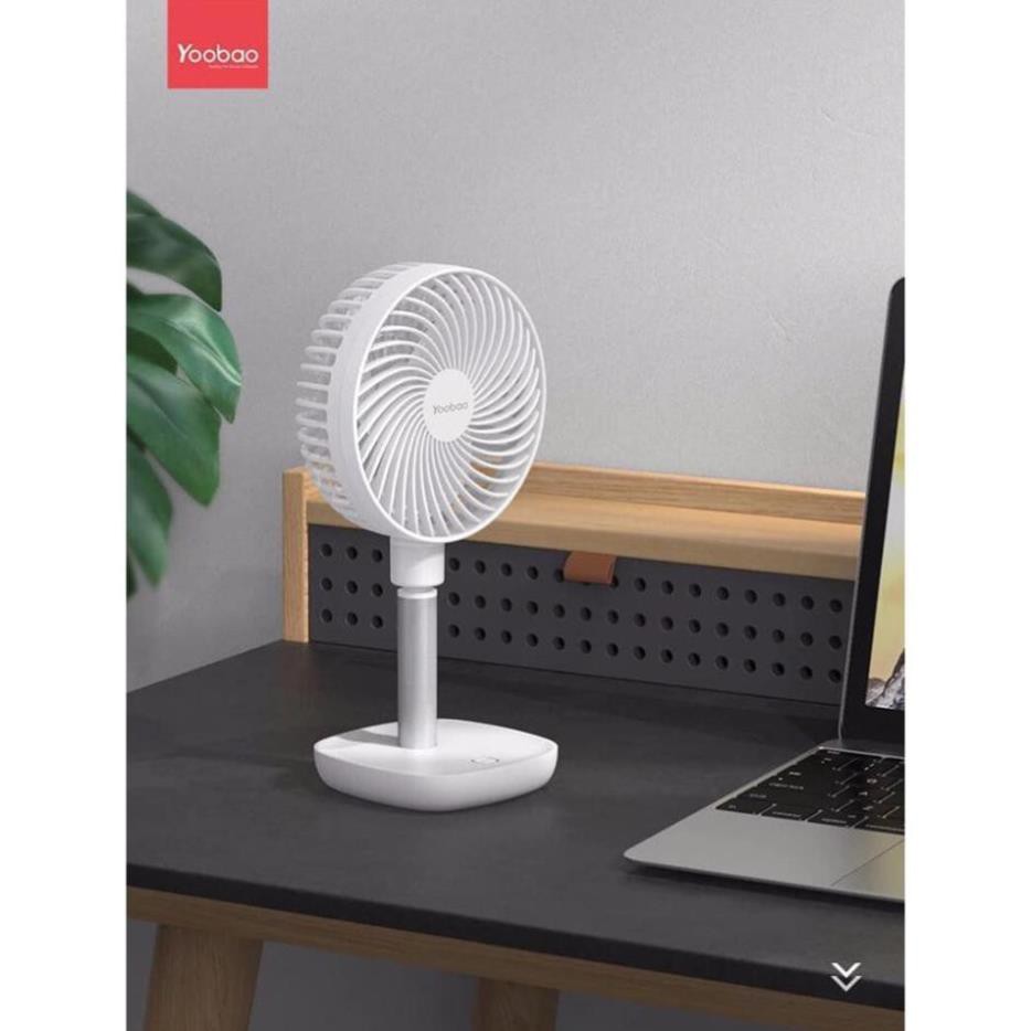 Quạt mini tích điện Yoobao Y- F1 pin siêu bền dùng thoải mái 3 ngày liền với 4 cấp ( Pin siêu khủng 10000mAh cho thời gi