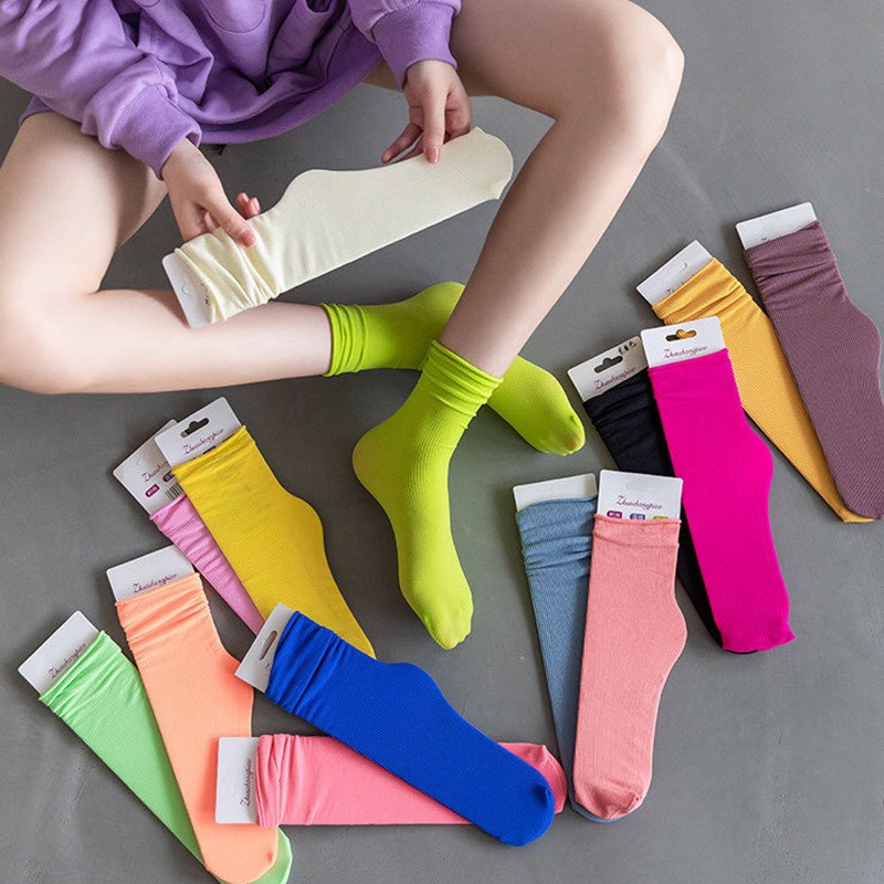 [Vớ Nữ Nhún Cổ Cao]Tất Nữ Nhún Cổ Cao Chất Mỏng Thoáng Mát Nhiều Màu [ MÃ A802 ]