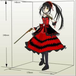 Mô hình giấy anime girl Tokisaki Kurumi ver.2