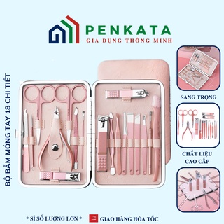 Bộ bấm móng tay, bộ dụng cụ cắt móng 18 món cao cấp penkata t.bbm18