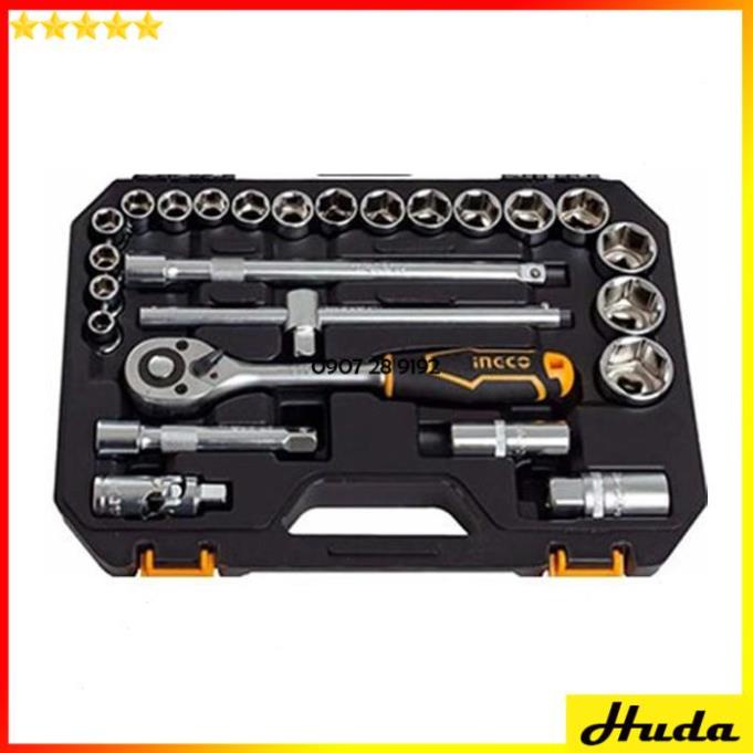 Bộ 24 - 25 cái đầu tuýp (1/2 inch) &amp; cần 2 chiều Total - Ingco 1234