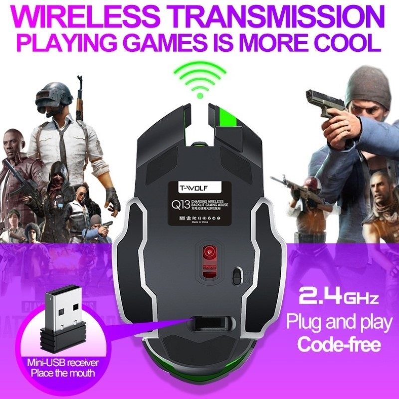 Chuột Không Dây đa kết nối Q13B - Bluetooth 5.2 -  Wireless USB 2.4ghz - Pin sạc - chống ồn