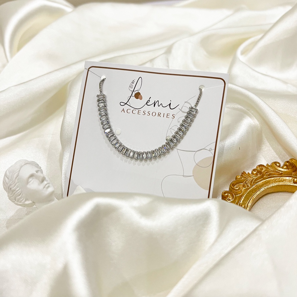 Lắc tay nữ đính đá zircon LEMI  Vòng tay retro dây rút chỉnh kích thước thông minh bền màu thời trang Hàn Quốc