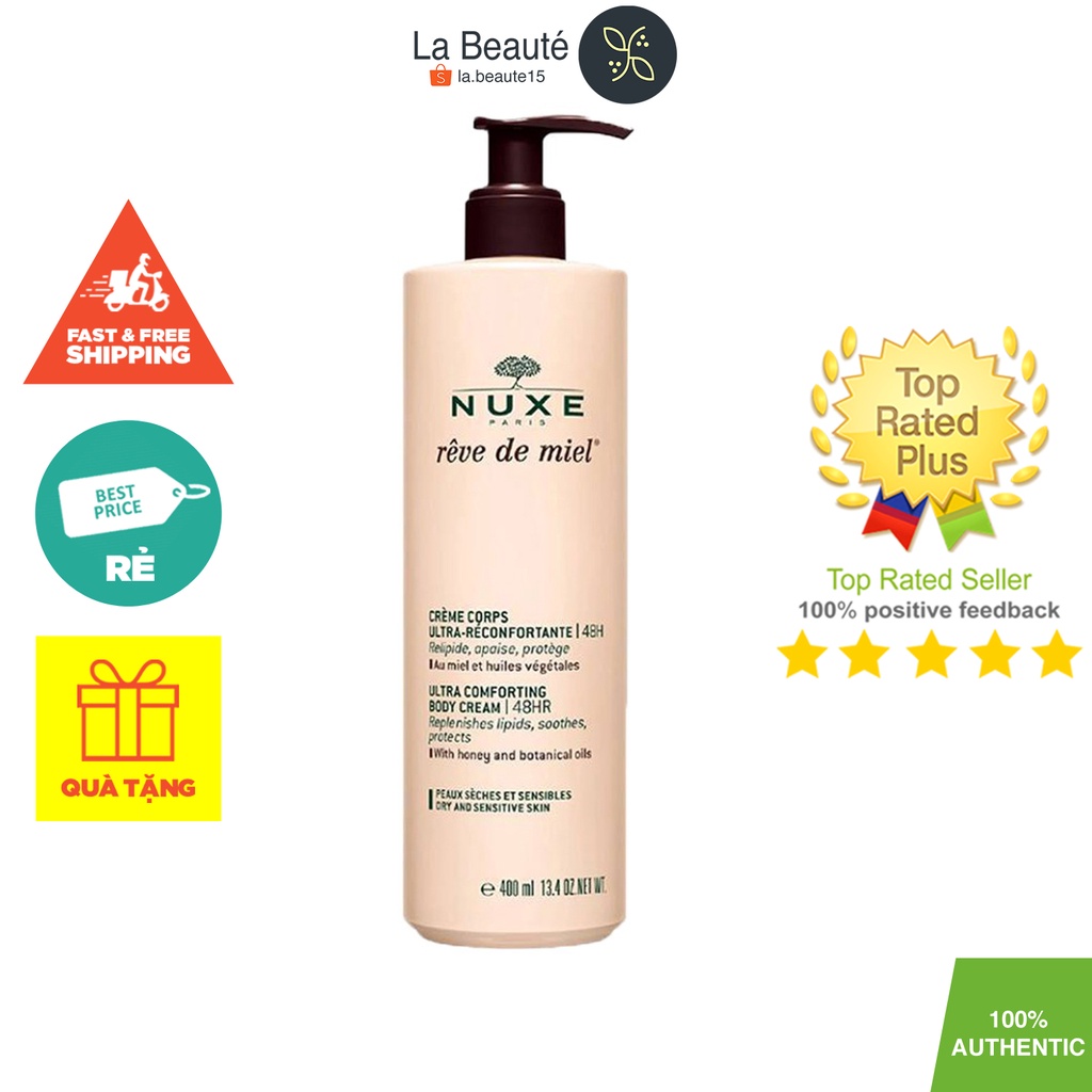 Nuxe Body Cream Rêve De Miel - Dưỡng Thể Tinh Chất Mật Ong 400ml