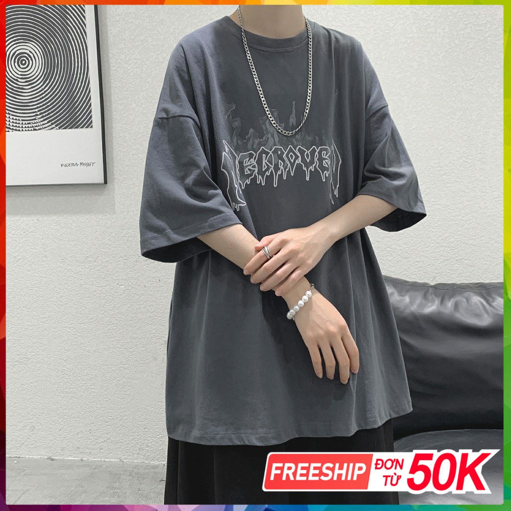 Áo phông nam nữ tay lỡ form rộng unisex A56, Áo thun tay lỡ Nam Nữ Oversize