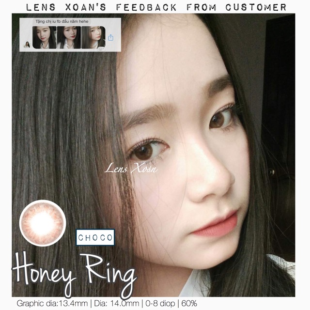 ÁP TRÒNG HONEY RING CHOCO- OLENS ( LENS XOẮN): CHOCO TỰ NHIÊN