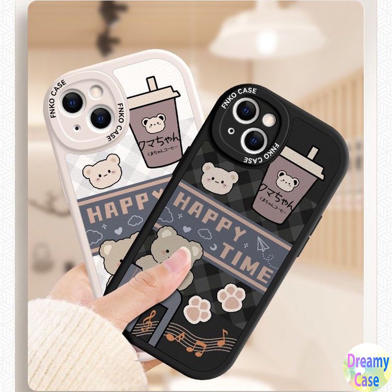 Oval Ốp Điện Thoại Mềm Họa Tiết Gấu Âm Nhạc Cho iphone 15 14 12 11 13 pro x xr xs max se 2020 7 8 6 6s plus