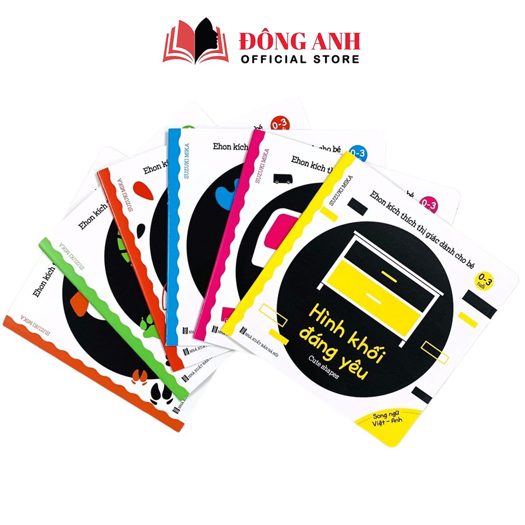 Sách - Combo 6 cuốn Ehon song ngữ Việt - Anh Kích Thích Thị Giác dành cho bé từ 0-3 tuổi