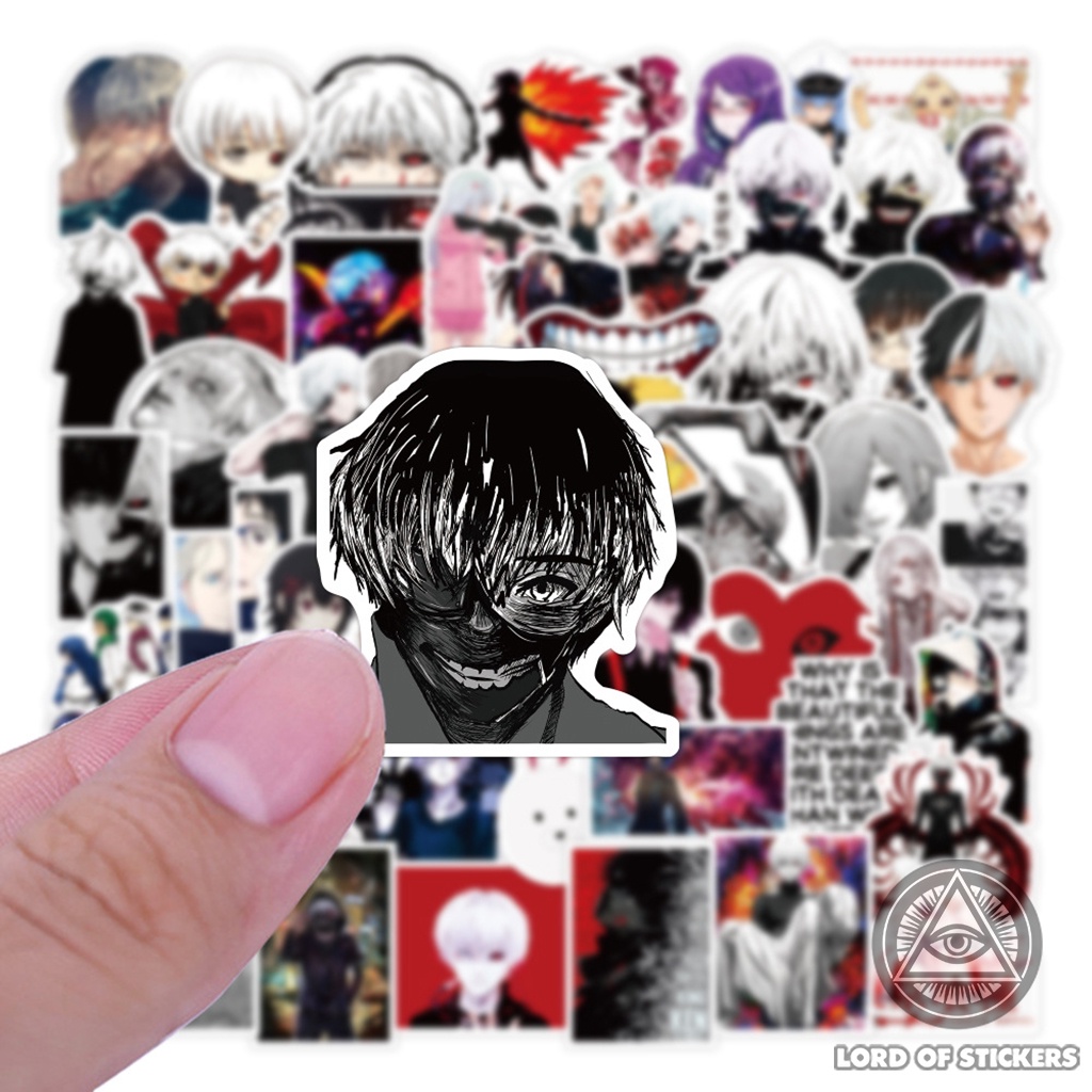 Set 100 Nhãn Dán Tokyo Ghoul Sticker Anime Manga Chống Thấm Nước Trang Trí Mũ Nón Bảo Hiểm, Ván Trượt, Laptop, Vali, Sổ