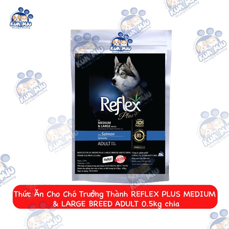 Thức Ăn Cho Chó Trưởng Thành REFLEX PLUS MEDIUM &amp; LARGE BREED ADULT Cá Hồi