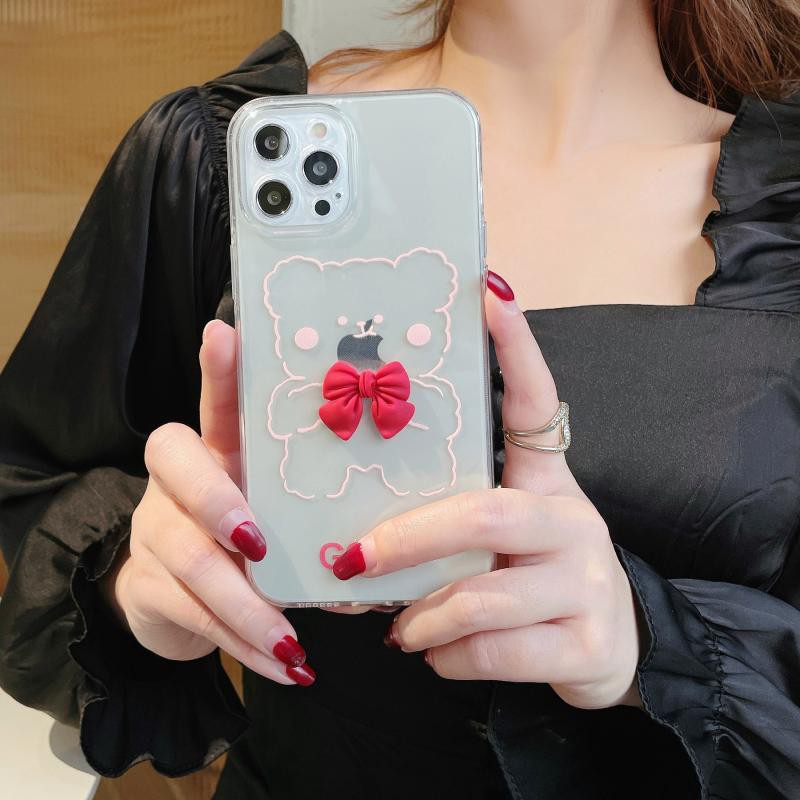 Hoạt Hình Ốp Điện Thoại Silicon Trong Suốt Hình Gấu Gắn Nơ Xinh Xắn Dành Cho Oppo A57 K1 Renoz Silicone | BigBuy360 - bigbuy360.vn