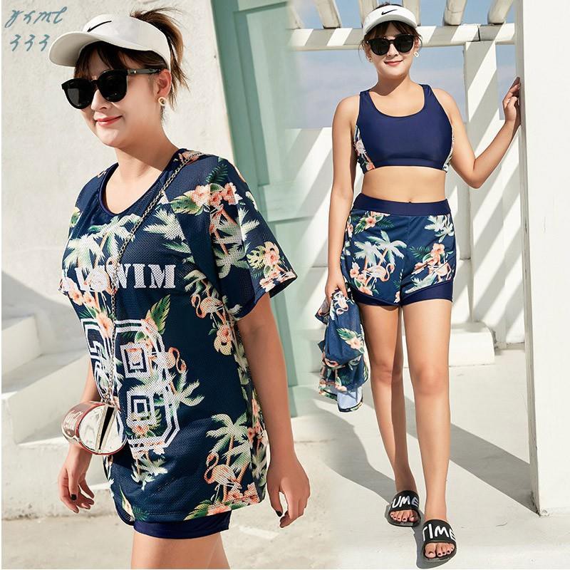 Bộ Đồ Bơi Jersey Phong Cách Hàn Quốc Size 3xl-7Xl❤️Thời Trang Bộ Đồ Bơi Hai Mảnh Kiểu Dáng Thể Thao Trẻ Trung Năng Động Cho Nữ