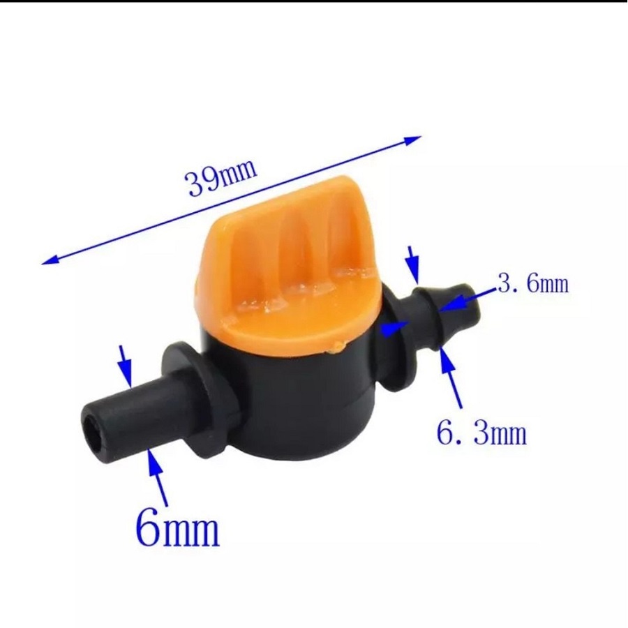 Van khóa sino 1 đầu trơn 1 gài nối béc tưới điều chỉnh lưu lượng và bán kính | Van khóa ống LDPE 6mm