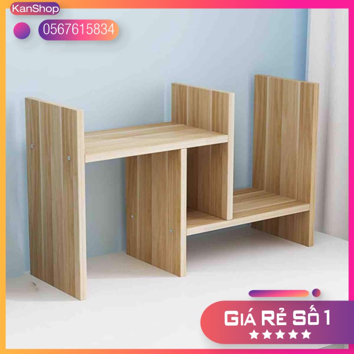 Kệ sách gỗ để bàn lắp ghép KS01 - Kệ sách gỗ để bàn giá rẻ, hàng lắp ráp thông minh, đựng đồ đa năng