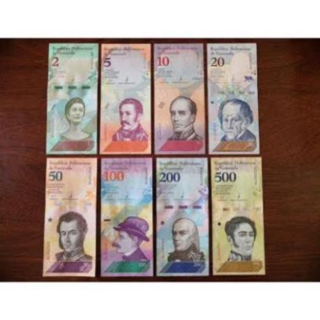 [SHOPEE TRỢ GIÁ] Lưu niệm - Bộ 8 tờ Venezuela trong giai đoạn lạm phát.