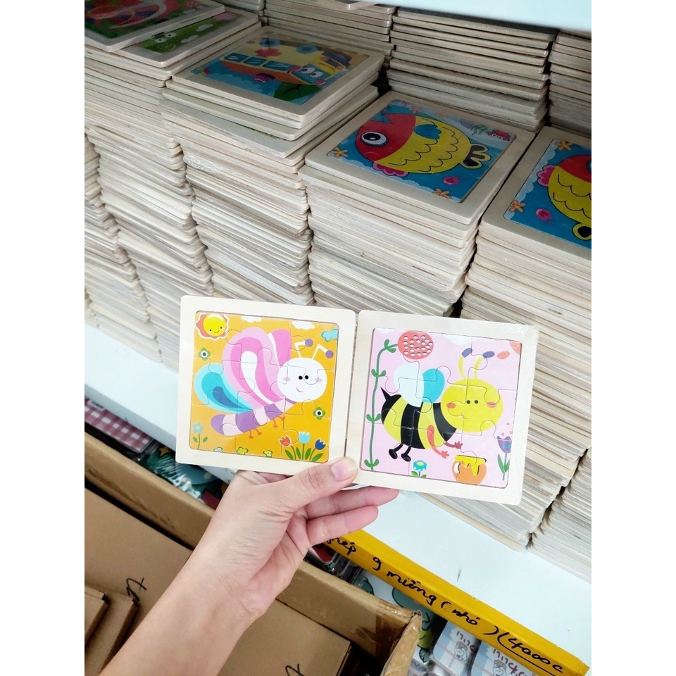 Đồ chơi xếp hình lắp ráp tranh ghép gỗ 9 mảnh ngộ nghĩnh