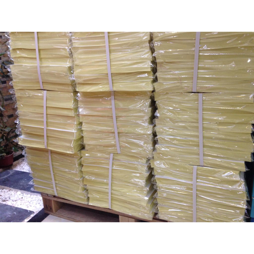 Giấy Đề can/ Decal bóng A4 đế vàng, tập 100 tờ - giấy decal thái - giấy decan - DCV