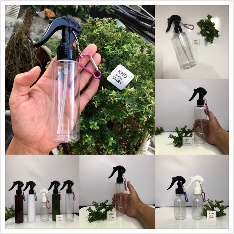 Móc khoá Bình xịt trong suốt nhỏ - Đồ chơi chai xịt khuẩn/ xịt cồn/ xịt phun sương/ xịt dưỡng ẩm du lịch 100ml/ 200ml
