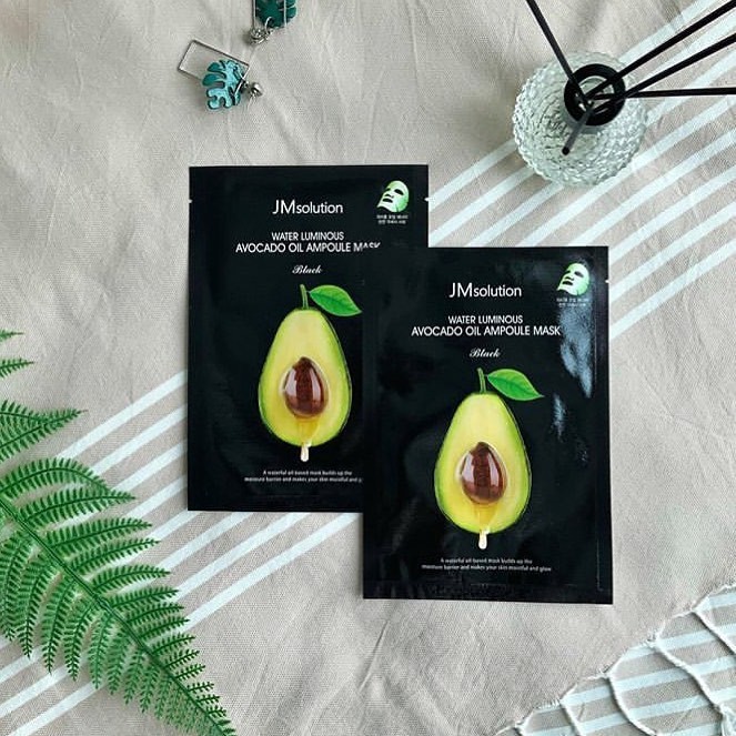 Mặt Nạ Dưỡng Da JMsolution Water Luminous Avocado Oil Ampoule Mask Black Tinh Chất Trái Bơ -