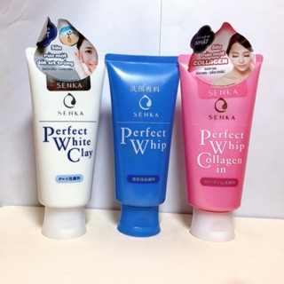 Sữa rửa mặt Senka Perfect Whip Collagen In,White Clay, Perfect Whip(120ml)