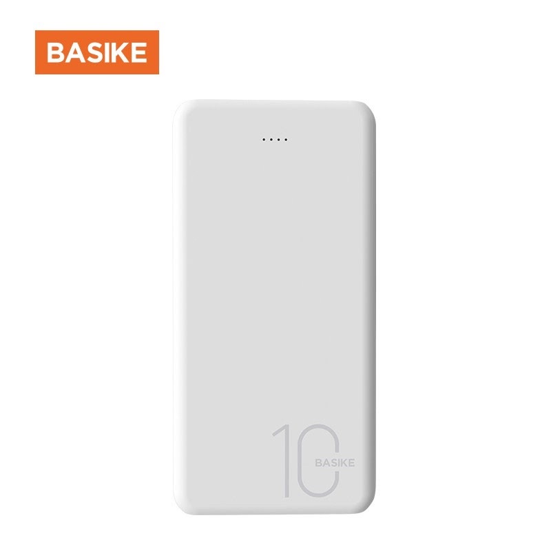 Pin Sạc Dự Phòng Basike Bsk-pt62 Dung Lượng 10000mah Màu Trắng Có Đèn Led Và Cáp Sạc Chất Lượng Cao