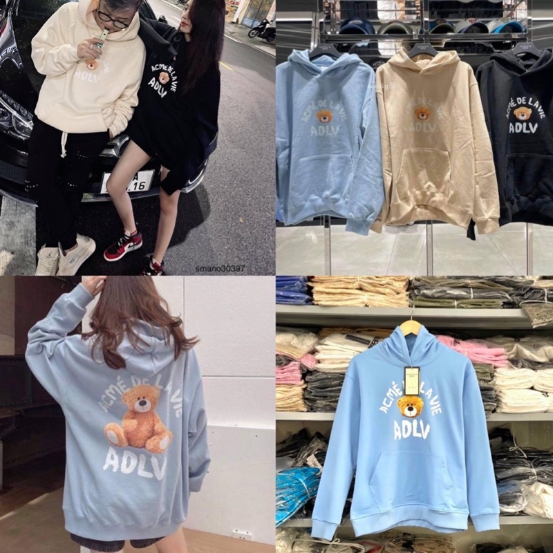(ảnh thật hàng chuẩn 1:1) Áo Hoodie a.dlv m/ lb gấu teddy new hot hit siêuu đỉnh