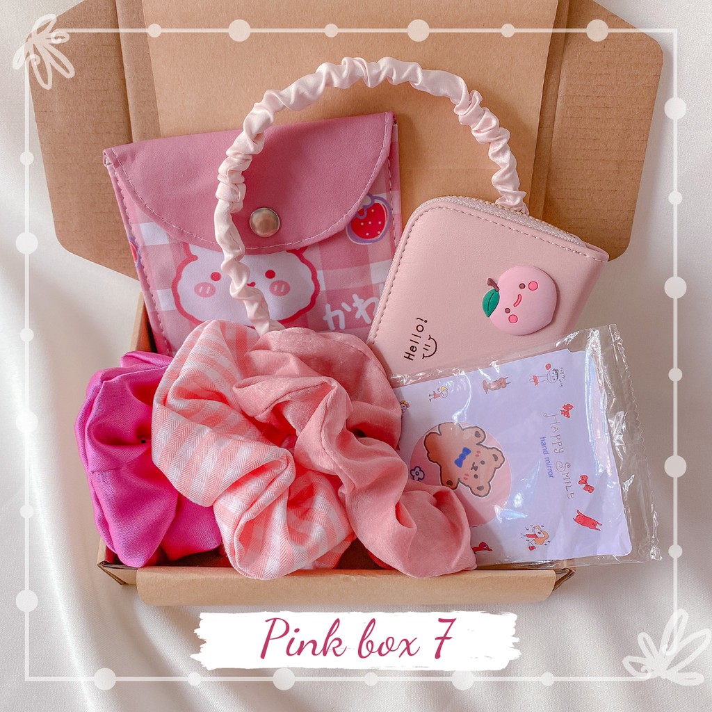 Set Quà Tặng Tone Hồng💖 Đặc Biệt Cho Bạn Nữ, 1 Box Gồm 2-6 Món Quà Dễ Thương