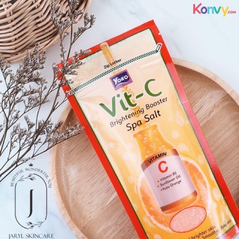 (SET 2 TÚI) Muối tẩy tế bào chết dưỡng trắng vitamin C -Yoko Vit-C Brighterning Booster Spa Salt 300g