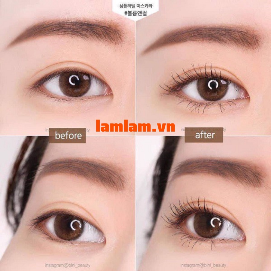 Mascara Làm Dày Và Cong Mi Innisfree Simple Label Volume &amp; Curl Mascara 7.5g