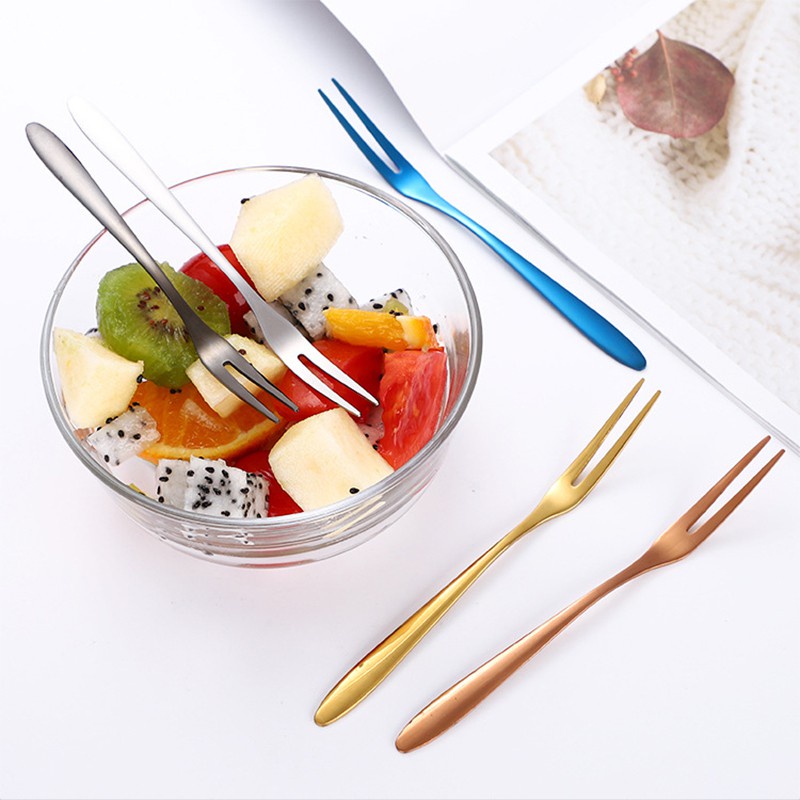 1 Nĩa Ăn Trái Cây / Salad Bằng Thép Không Gỉ 5.2-inch