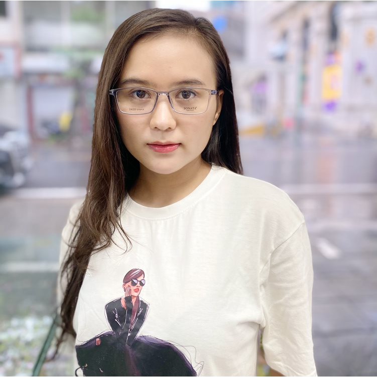 Gọng kính cận thời trang nam nữ NHUNG HIẾU nhựa dẻo, gọn nhẹ thoải mái dáng chữ nhật - Lắp mắt kính theo yêu cầu