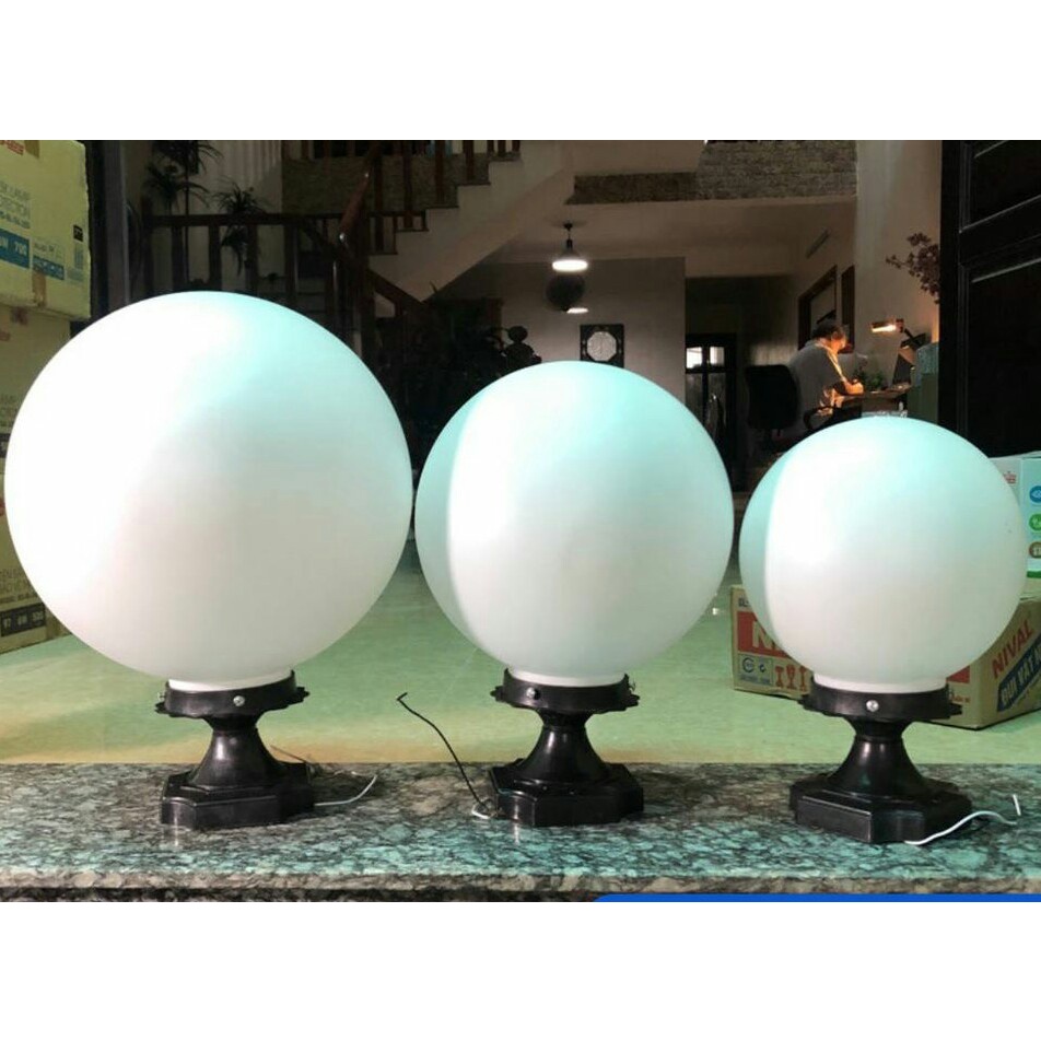 Đèn trụ cổng hình cầu đường kính phi 200 250 300