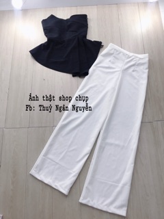 Set áo cúp phối quần suông (loe)