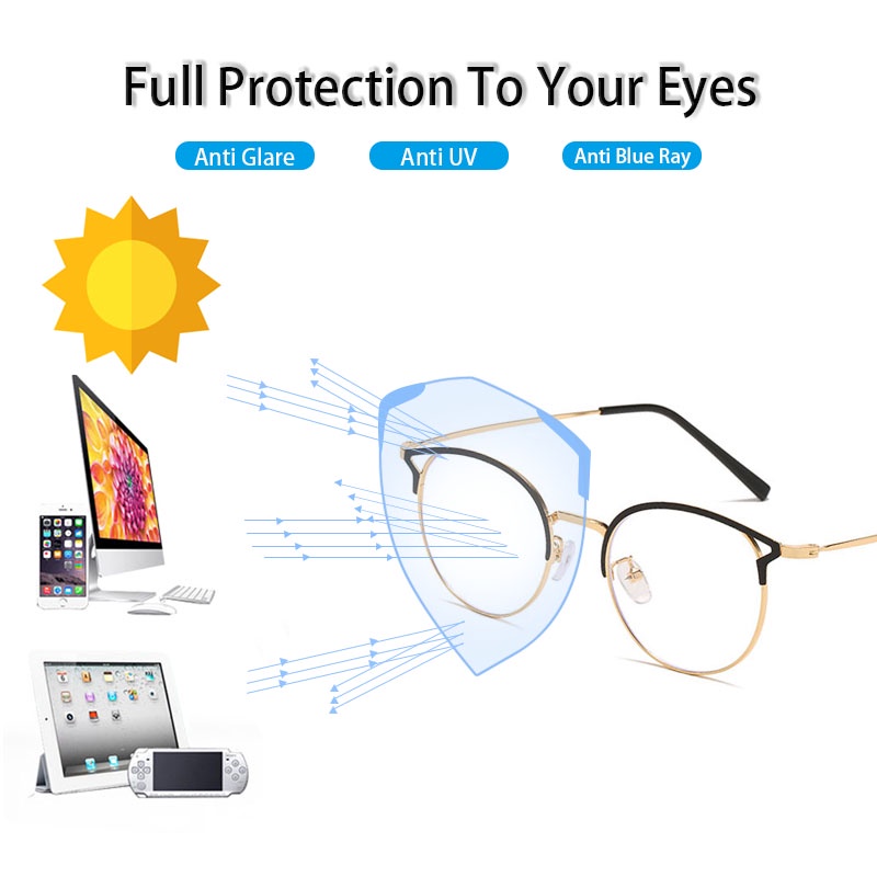 Kính cận VIENDO gọng cứng cáp bền chắc kiểu mắt mèo thời trang độ cận từ -1.00 đến -4.00 độ cho nữ