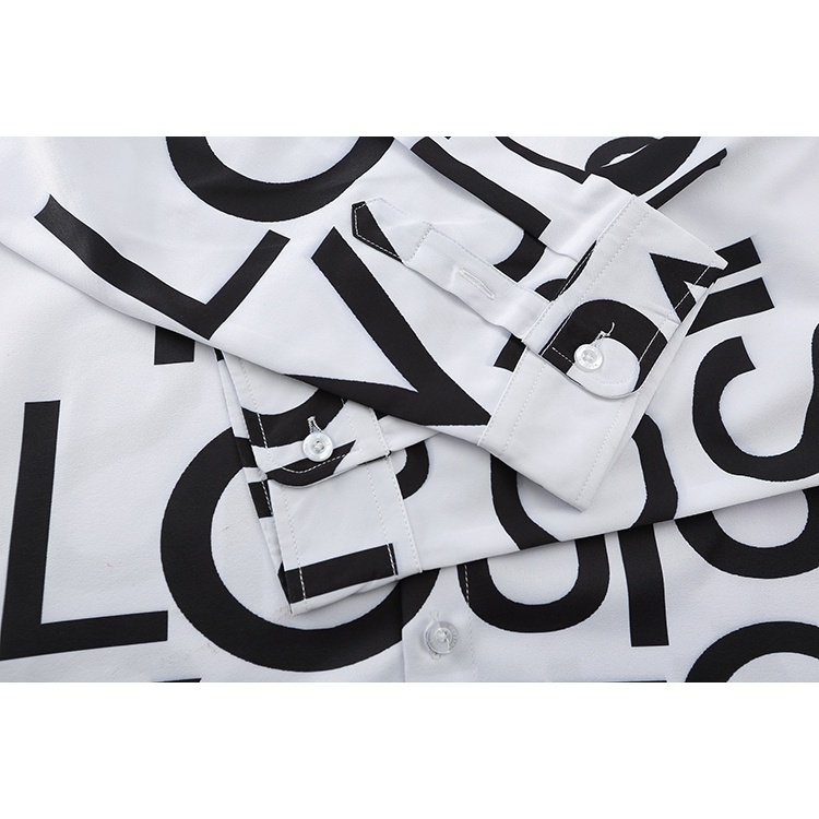 Áo Sơ Mi Tay Dài Dáng Ôm Thêu Họa Tiết Louis Vuitton Phong Cách Đường Phố Thời Trang 2022 Mới