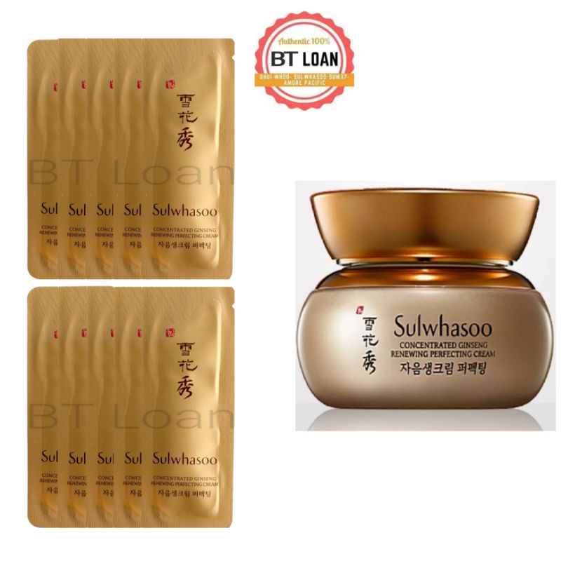 Combo 5 gói Kem tái tạo da từ nhân sâm cô đặc giải quyết mọi vấn đề về da Sulwhasoo Concentrated Ginseng Renewing Cream