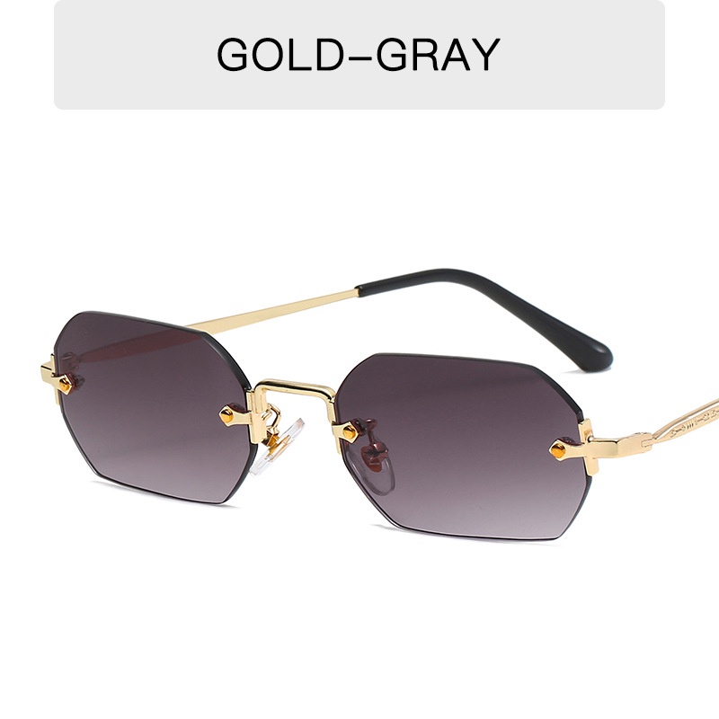 Kính Mát Tròng Vuông Không Gọng Chống Tia UV400 Phong Cách Retro Chất Lượng Cao Cho Nữ