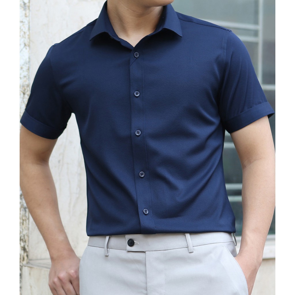 Áo sơ mi nam Ngắn Tay ( vải lụa nến) | BigBuy360 - bigbuy360.vn
