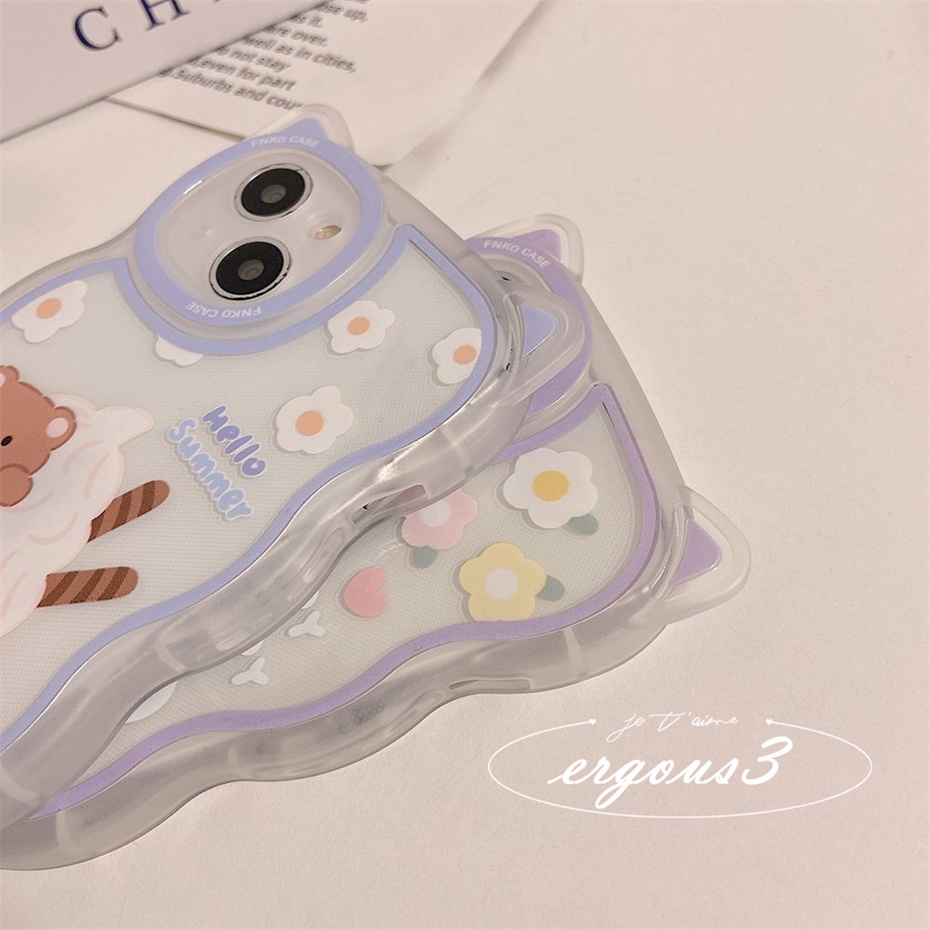 Cat EarỐp Điện Thoại Mềm Hình Tai Mèo / Gấu Dễ Thương Cho iPhone 14 13 12 11 Pro Max SE2020 X XR Xs Max 7 8 6 6s Plus